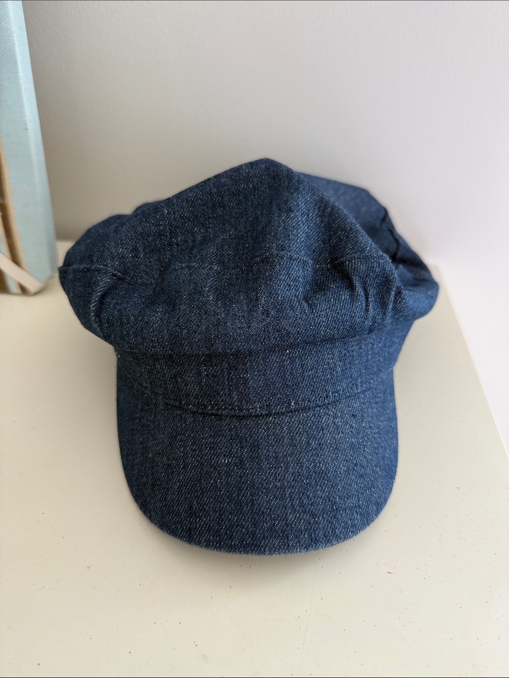 Denim Newsboy Cap - Navy Blue